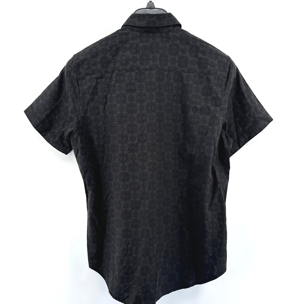 Robert Graham Shirt Mens Small Black Tonal Damask Jacquard Classic Fit Modern - Picture 2 of 10